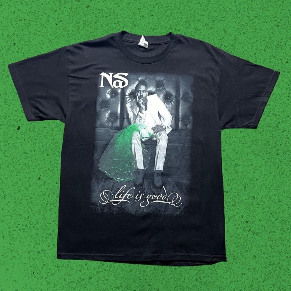 Nas rap style t shirt y2k vintage men’s L - Picture 2 of 6